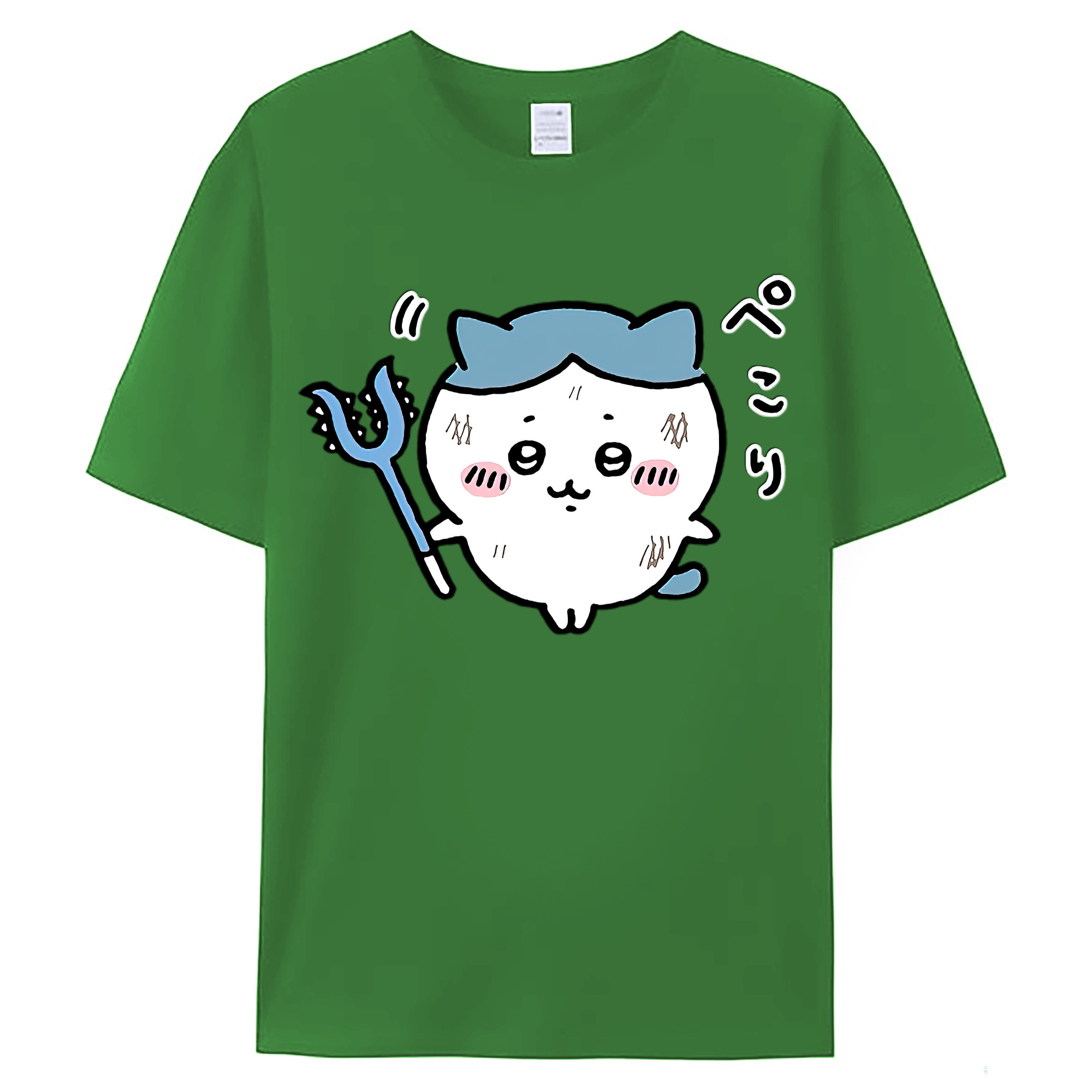 （画像用） ちいかわ ハチワレ Chii-kawa hachiware レディースカジュアルプリントTシャツ（綿100％）